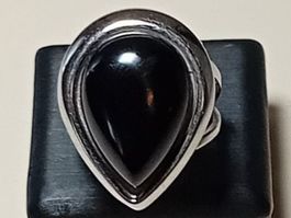 ring edelsthal mit onyx,,,316L,,,,nickelfrei