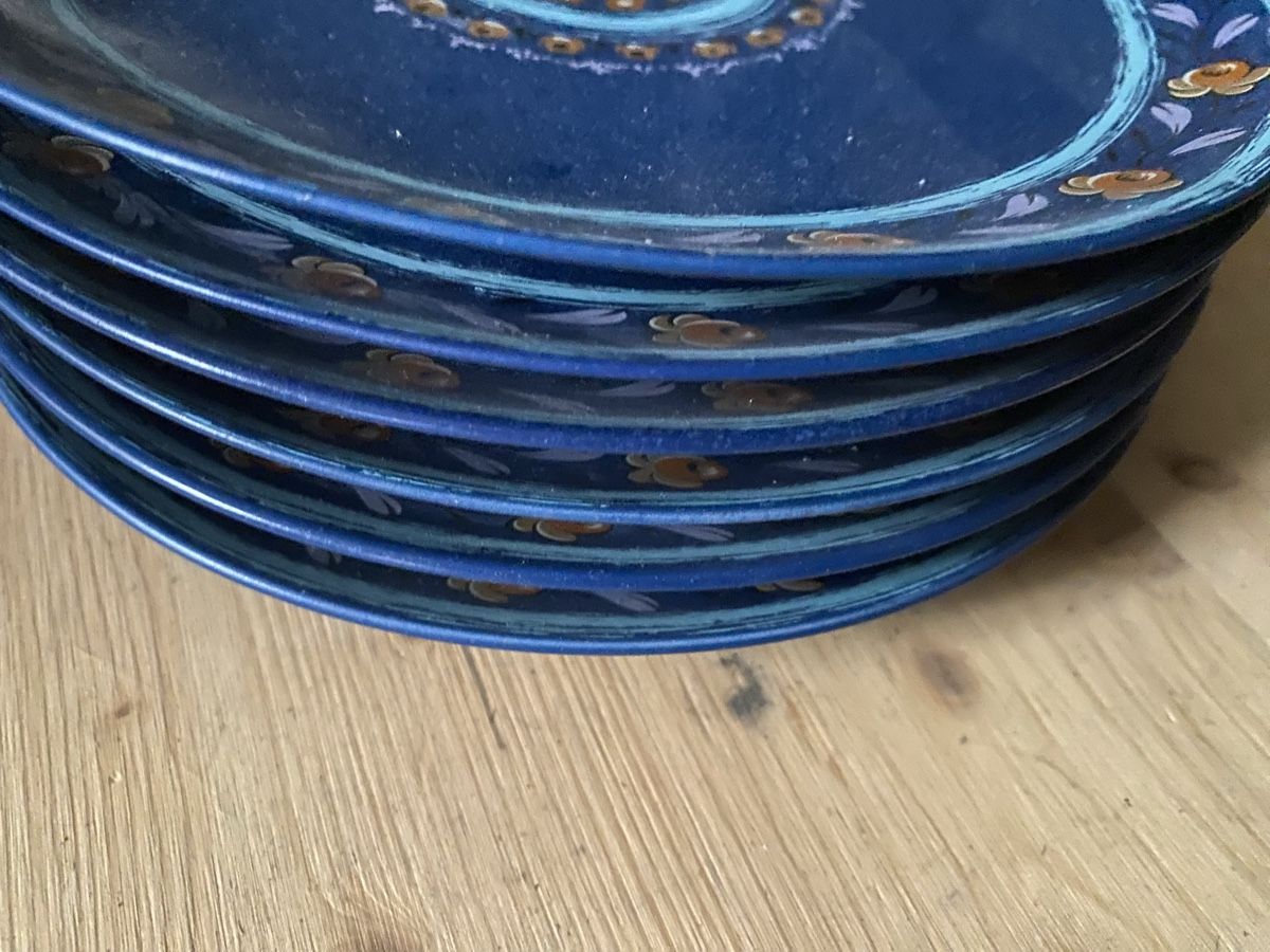Geschirrsets: 6 Teller blau mit Blumenmuster – Gebraucht aus Thörishaus von luc_nsv9 2