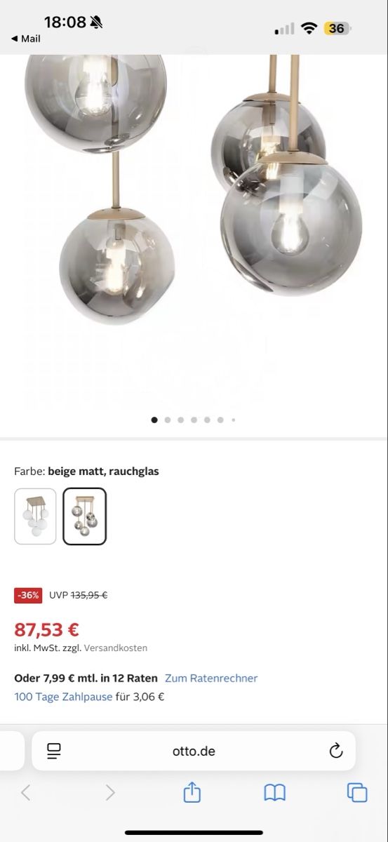 Lampadari & plafoniere: Moderne Lampe, neuwertig, mit 4 Glas-Kugeln – Nuovo (secondo la descrizione) da Gelterkinden venduto da Belle.fleur 4