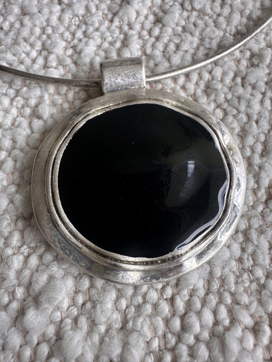 Ketten: Vintage Collier Silber mit schwarzem Stein – Gebraucht aus Baden von Marytumby 5