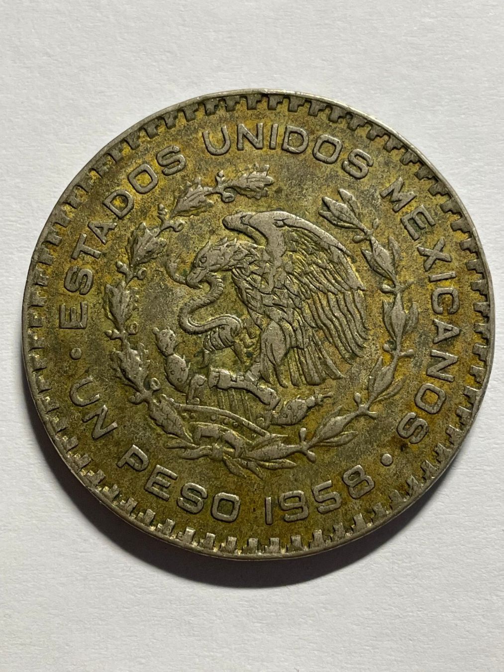 Tutti le monete: (20) Mexiko - 1 Peso "Tepalcate" 1958 – Usato da Aesch BL venduto da masmusgo 1