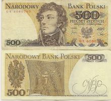 POLEN - 500 ZLOTYCH 1982 - ECHT GELAUFENER SCHEIN GUTER ZUST