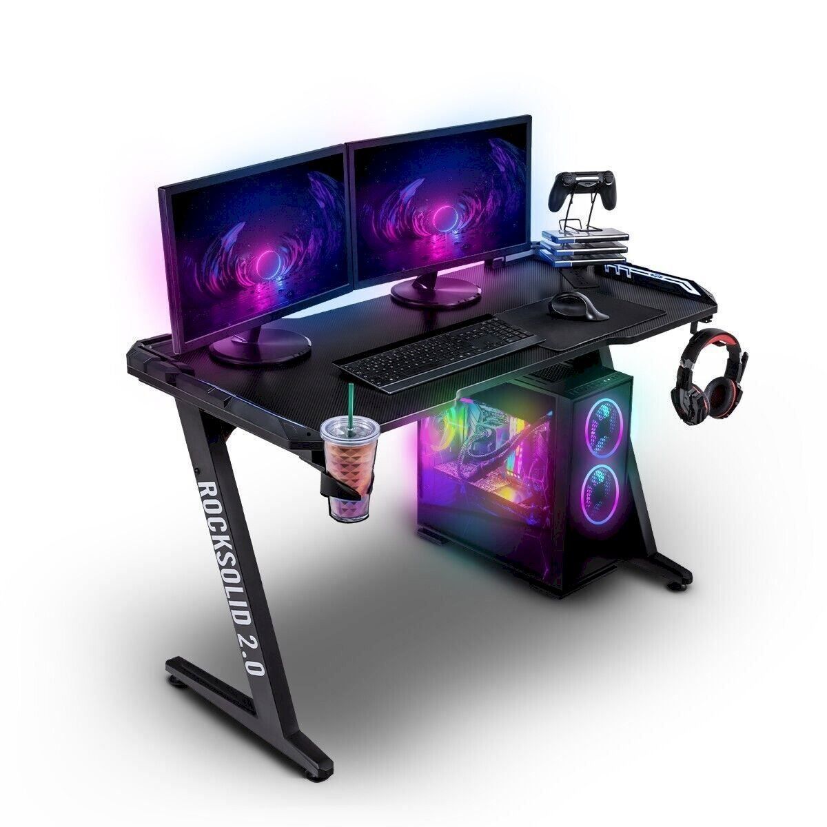 Scrivanie per ufficio: Elite Gaming-Tisch ROCKSOLID 2.0 Carbon – Nuovo e nell'imballaggio originale da Bottighofen venduto da zaap