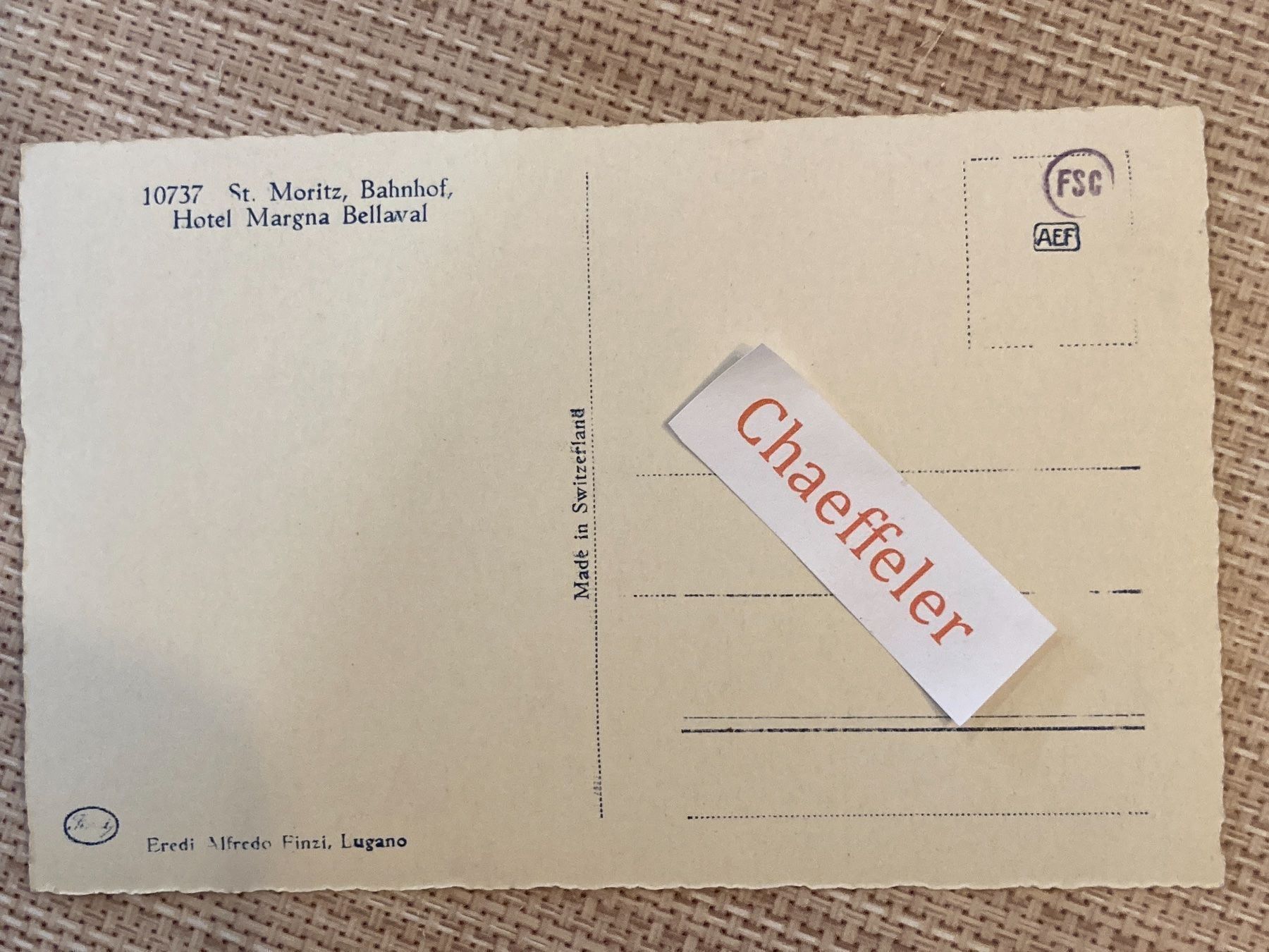Cartoline postali: 10737 St. Moritz, Bahnhof, – Usato da Zürich venduto da Chaeffeler 1
