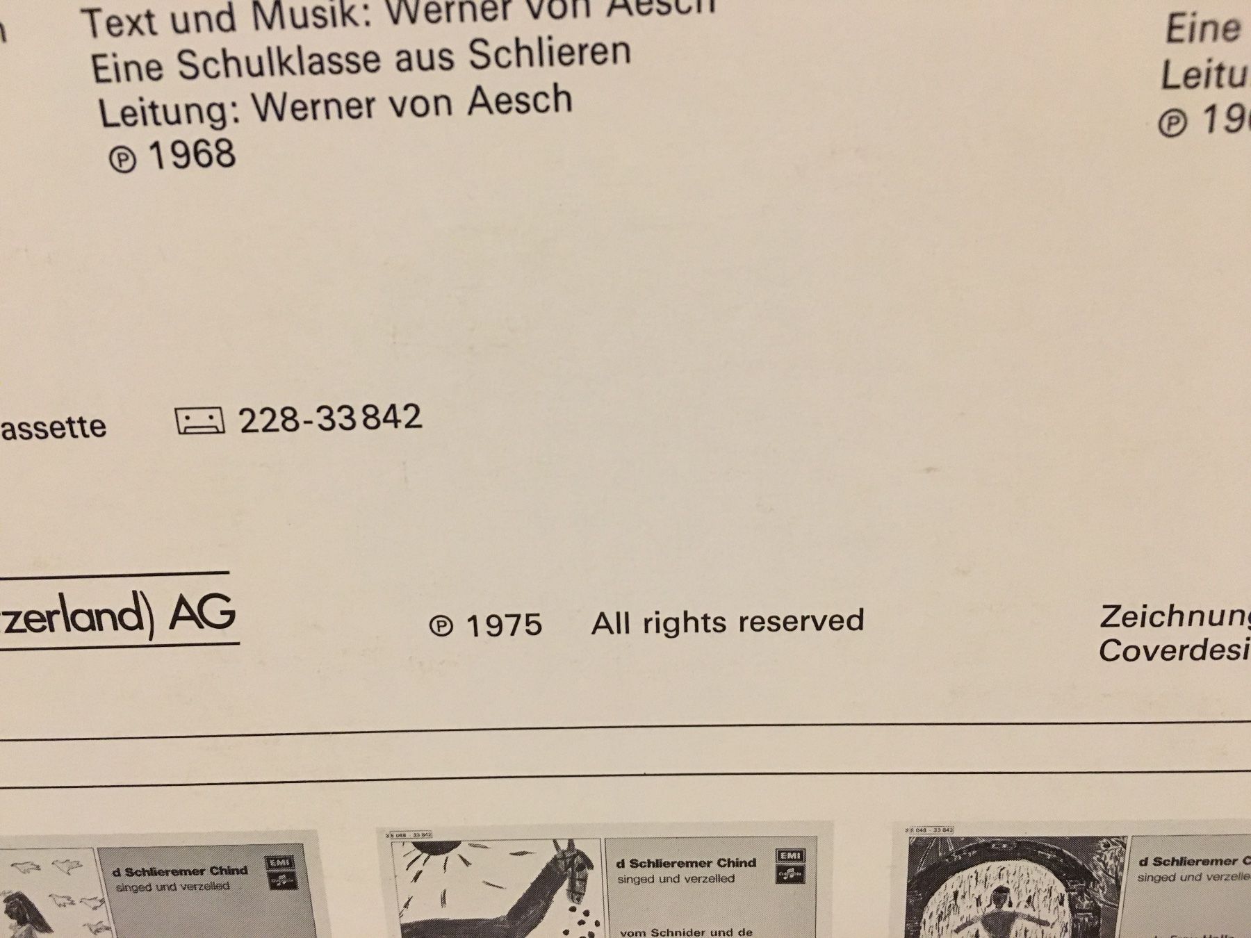 Dischi in vinile: Schallplatte - d Schlieremer Chind - EMI - 1975 – Usato da Andwil SG venduto da Rainboli 4