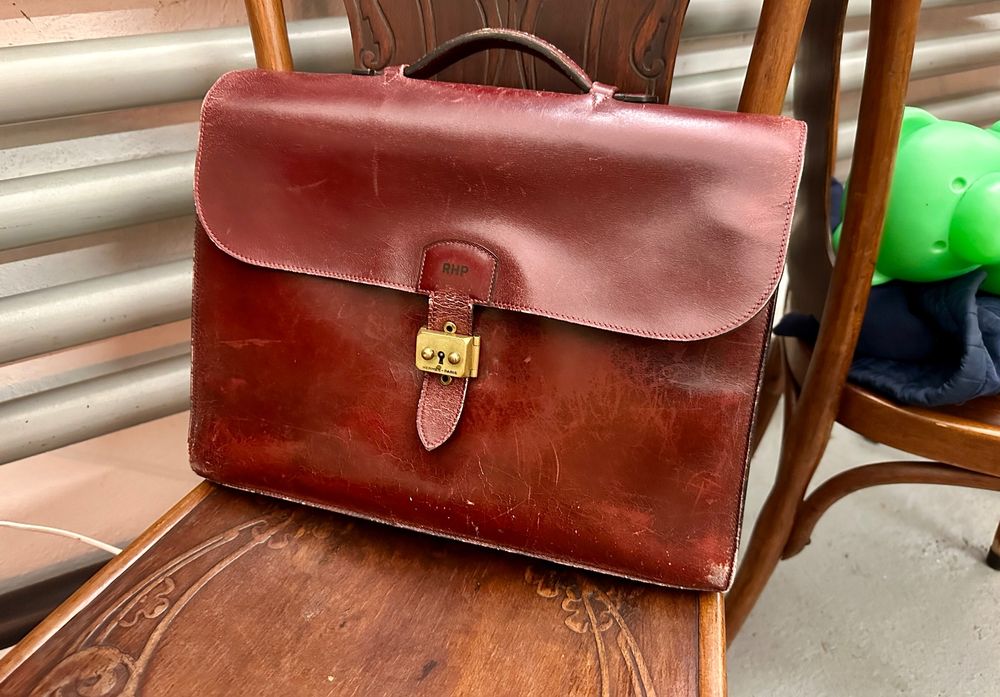 Hermès Paris Vintage Aktentasche Leder bordeaux (Gebraucht) in