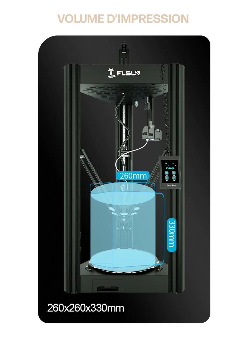 Stampanti 3D: Imprimante Delta 3D Filament FLSun SR – Usato da La Chaux-de-Fonds venduto da Aminos 3