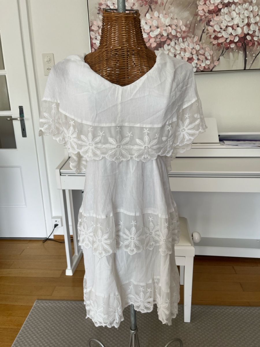 H&M Vestiti: Kleid, Weiss mit Spitze, 36, H&M – Usato da Solothurn venduto da Bobesch08