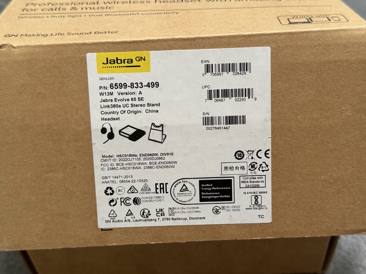 Jabra Cuffie: Jabra Evolve 65 SE UC Stereo Headset mit Link380A Stand – Nuovo (secondo la descrizione) da Winterthur venduto da Sjull 4