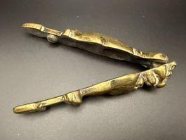 Löwenförmiger Vintage-Nussknacher aus Messing Oder Bronze
