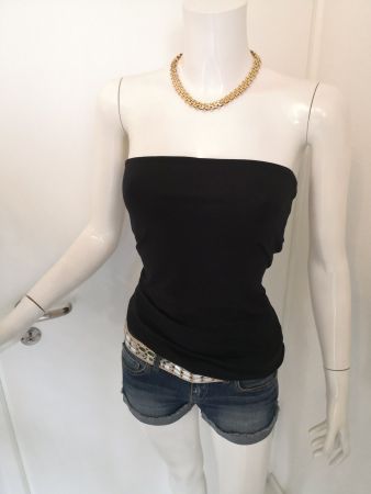 🤩MANGO BANDEAU-TOP SCHWARZ STRETCH