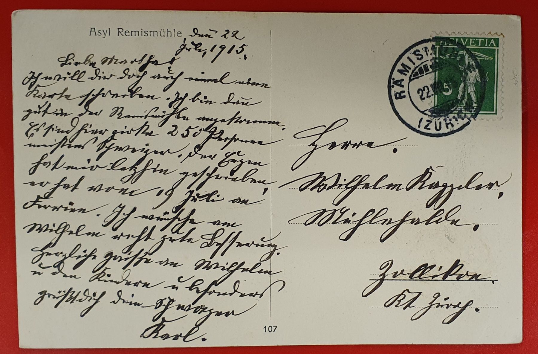 Cartoline postali: Rämismühle 1915 - Bethel – Usato da Kreuzlingen venduto da Rschweiz1 1