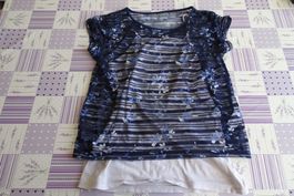 Set durchsichtiges blaues Shirt + Top weiss Gr. 158 - 164