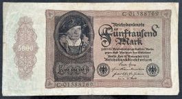Reichsbanknote 5000 Mark von 1922 - Seltene Inflationsgel...