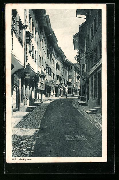 Cartoline postali: AK Wil, Blick in die Marktgasse, 1927 – Usato da Berlin venduto da bartko-reher