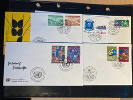 UNO Wien 1983 Jahrgang auf Ersttagsbriefen