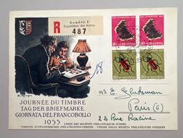 1953 Tag der Briefmarke Einges Karte 4er B. J151+151