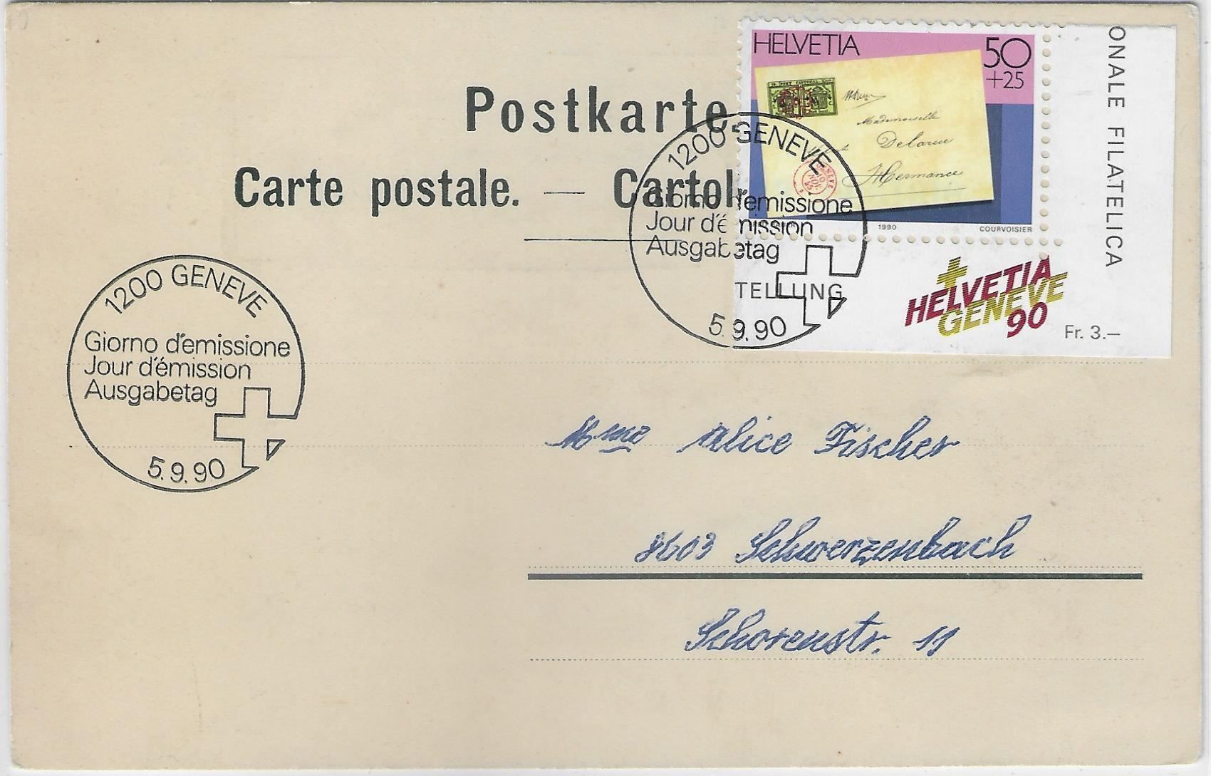 Cartoline postali: Souvenir du Lac Leman - Chillon, – Usato da Ettingen venduto da Kartenplanet 1