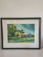 Aquarell Landschaft - Bauernhof - signiert 1998 - gerahmt