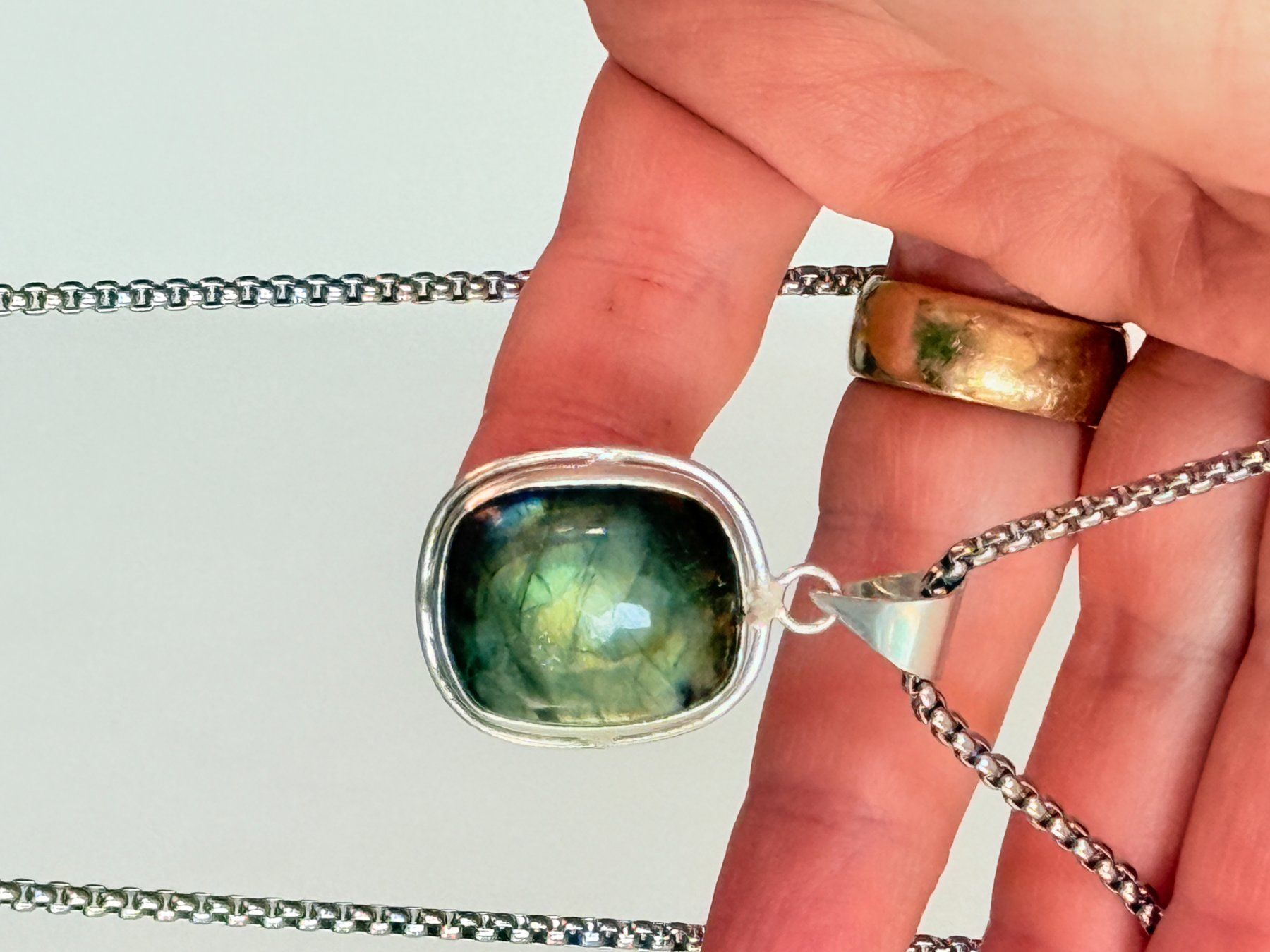 Catenine: Collier avec labradorite ✨ – Nuovo e nell'imballaggio originale da Genève venduto da AGBERG 1
