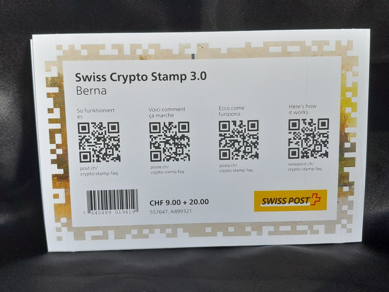 Tutti i francobolli: Crypto Stamp  – Nuovo e nell'imballaggio originale da Binningen venduto da mag_lc6b