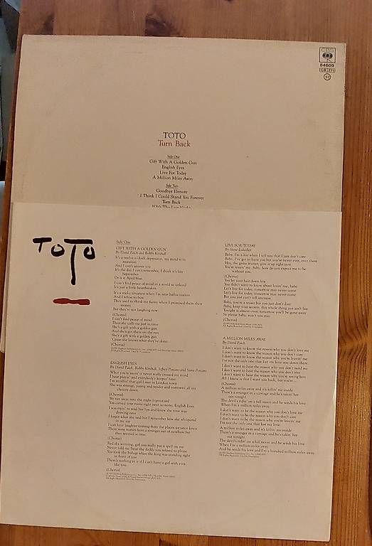 Vinyles: TOTO: Turn back LP (1981) – D'occasion à NENDELN par Vinylandmote 2