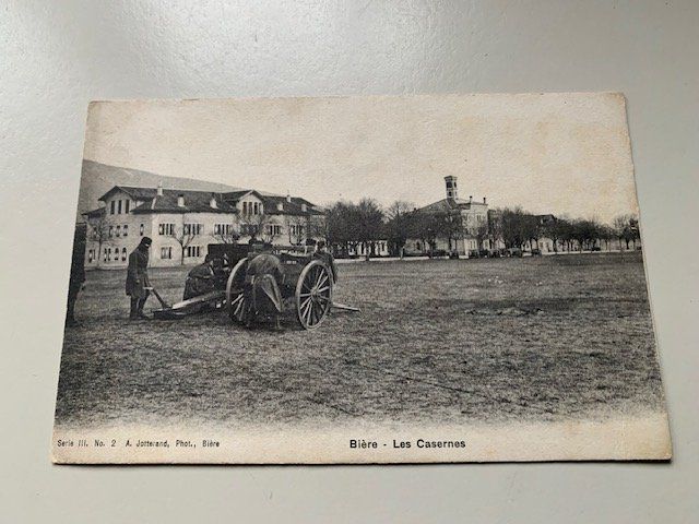 Cartoline postali: 1 carte postale militaire Caserne de Bière 1908 – Usato da Delémont venduto da Trimbolo