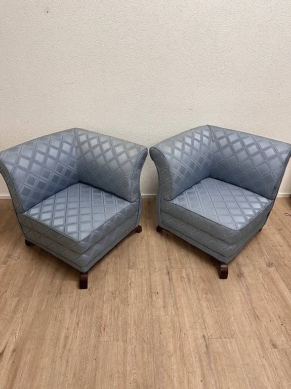 Stühle: Vintage Paar Ecksessel Hellblau – Gebraucht aus Obernau von Arche_Noah_Brocki