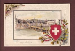BASEL - Rheinbrücke - 1900 Präge