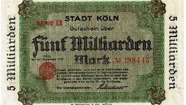 Köln 5 Mrd.Mrk Serie B 20.09.1923 VZ+-VZ++