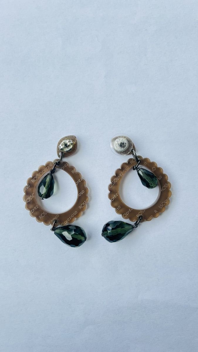 Orecchini pendenti & Orecchini a lobo: Boucles d'oreilles pendantes beige et vert – Nuovo (secondo la descrizione) da Lausanne venduto da Global.P 2