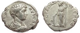 CARACALLA silver denarius (196-197 AD). Scarce coin!