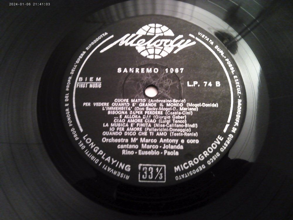 Dischi in vinile: Original Sanremo 1967 Schallplatte - VERLAG -  MELODY – Usato da Volketswil venduto da nemo2000 3