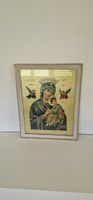 Antike Ikone, Heilige Maria mit Jesuskind, gerahmt