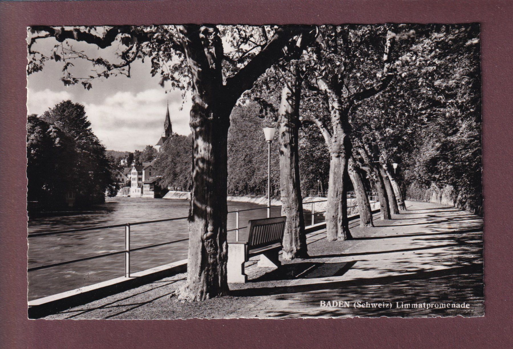 Ansichtskarten: BADEN - Limmatpromenade - 1956 – Gebraucht aus Pully von nicecards
