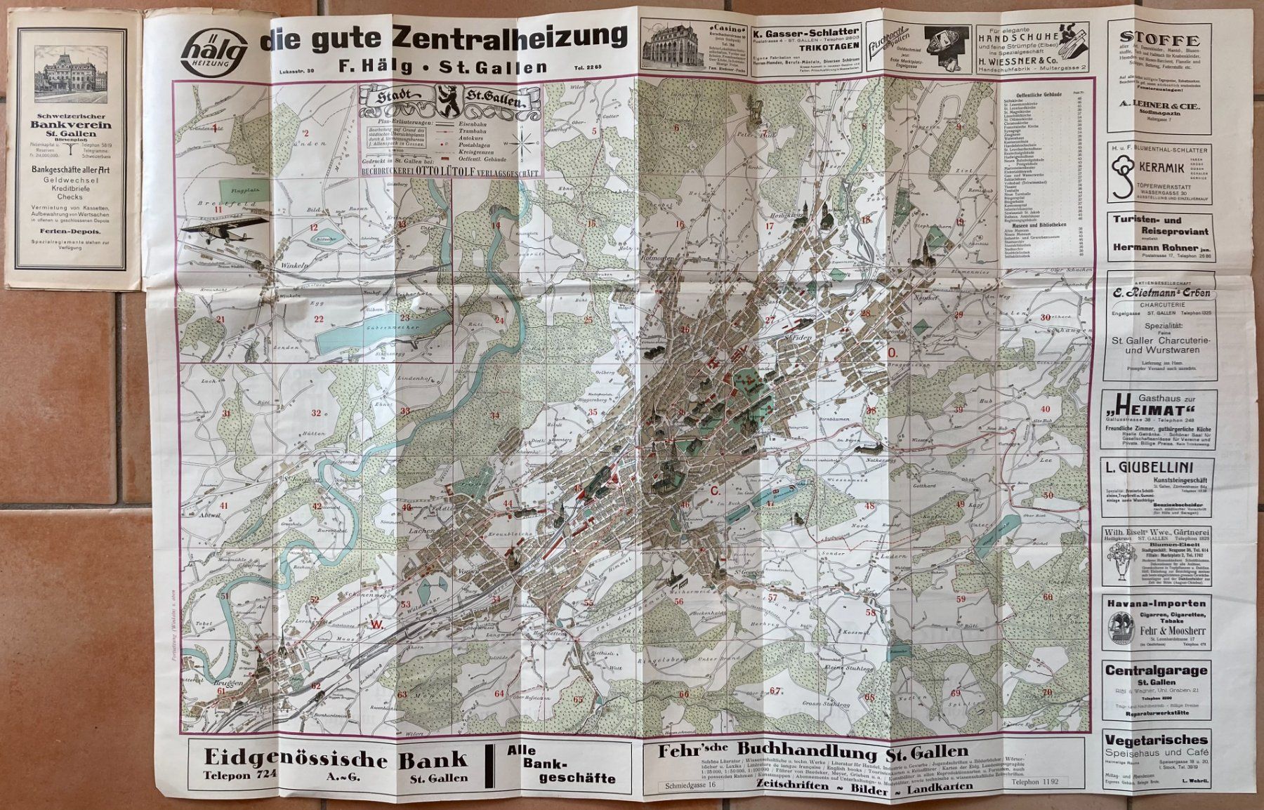 Cartine & Atlanti: Plan der Stadt St. Gallen - 1933/34 – Usato da Versoix venduto da HELVETICA_1 1
