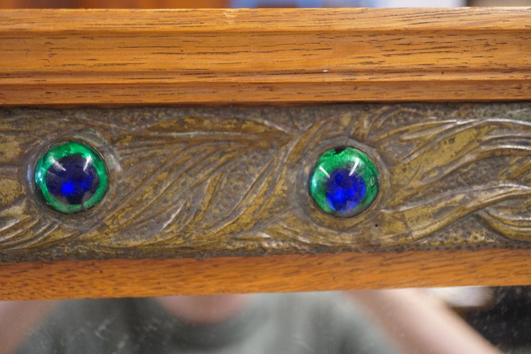 Spiegel: Spiegel Jugendstil Eichenholz Messing Ornamente -Top! S404 – Gebraucht aus Basel von B.W.B. 8
