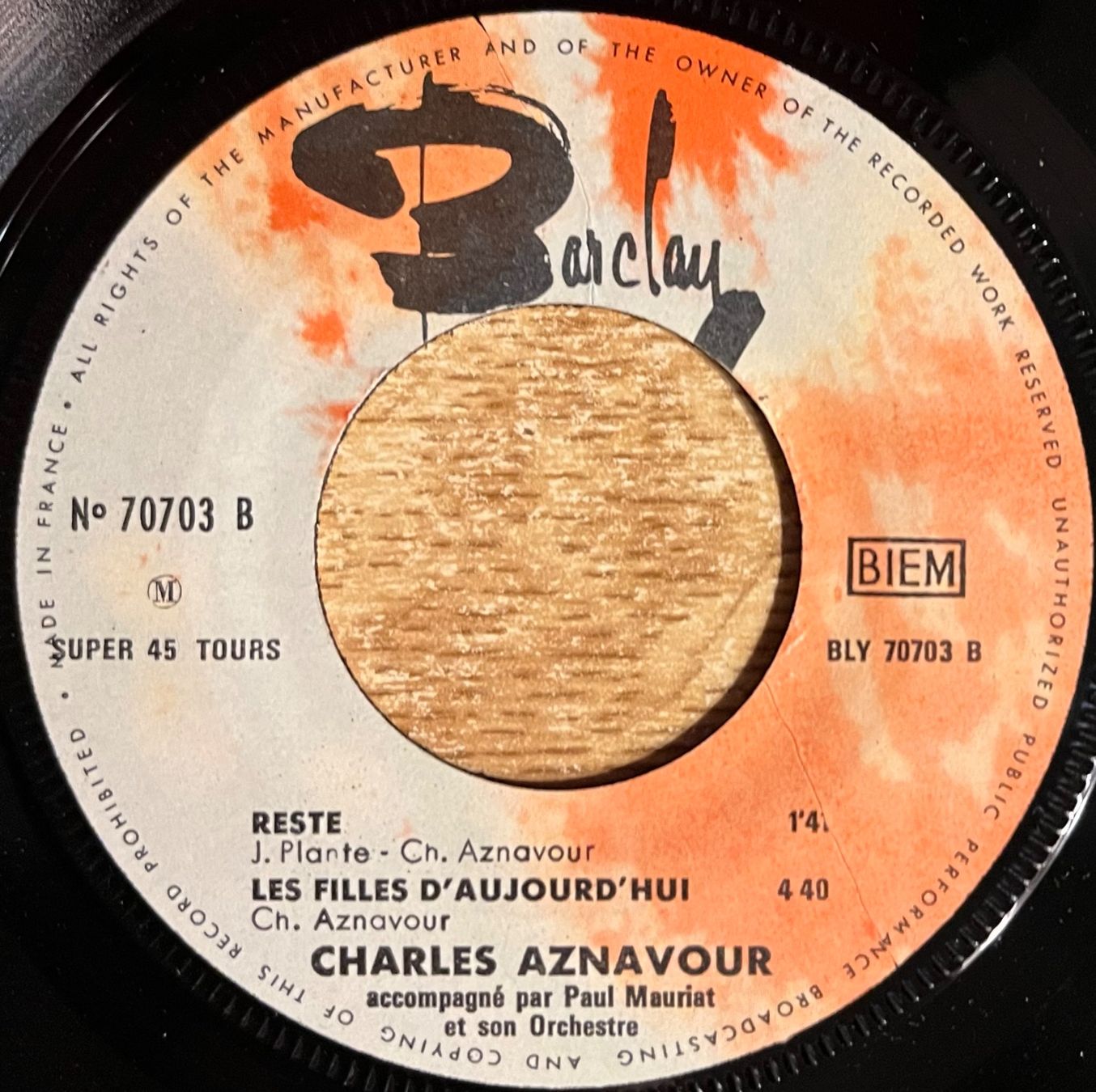 Vinyles: CHARLES AZNAVOUR - LE TORÉADOR – D'occasion à Bussigny par vinyl-pas-cher 3