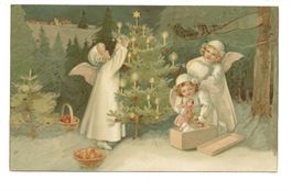 Fröhliche Weihnachten - Gesegnetes Neujahr - Engel - Litho