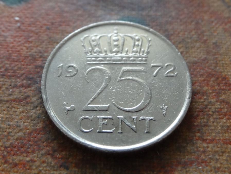 Tutti le monete: PAYS-BAS  Nederland  25  Cent  1972 – Usato da Romanel-sur-Lausanne venduto da Swift13