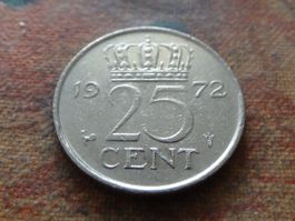 PAYS-BAS  Nederland  25  Cent  1972