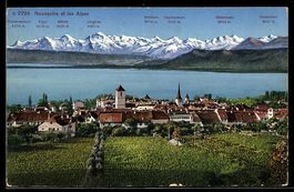 AK Neuveville, Et les Alpes