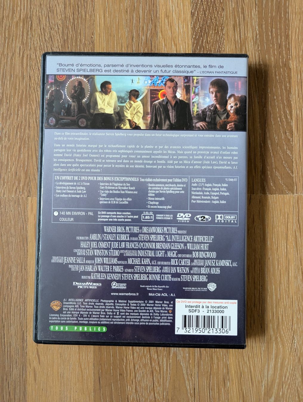 Tutti i DVDs: A.I. Intelligence Artificielle - DVD - Spielberg – Usato da Basel venduto da seewhybee 1