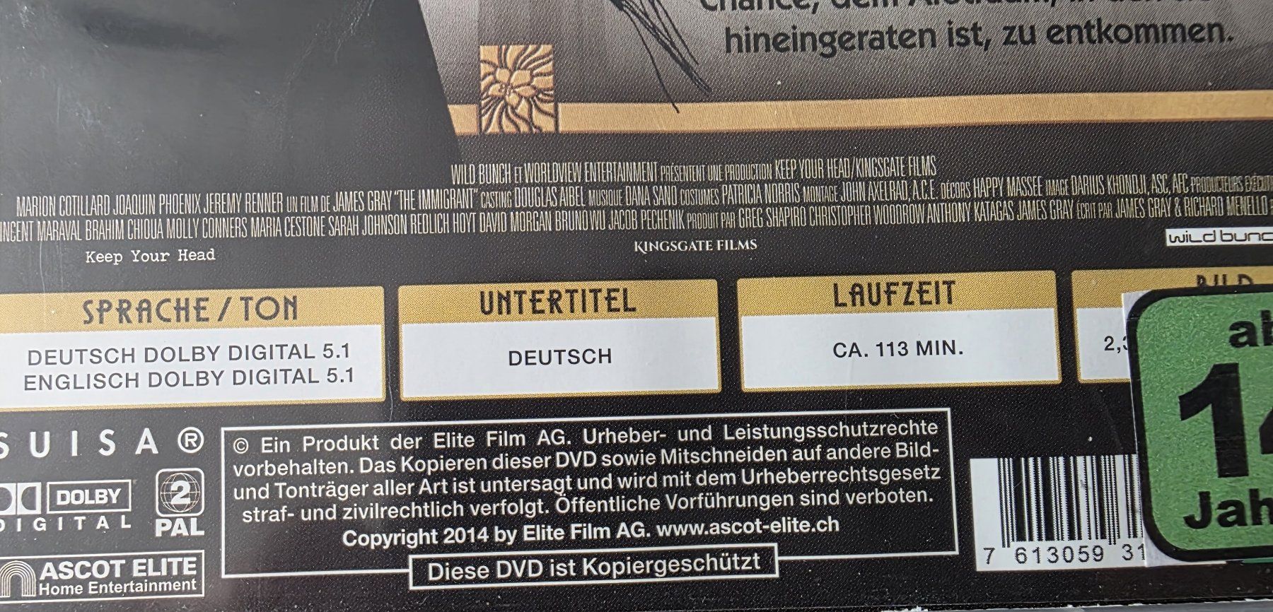 Tutti i DVDs: DVD The Immigrant - Jaquin Phoenix – Usato da Oetwil am See venduto da fineli2 1