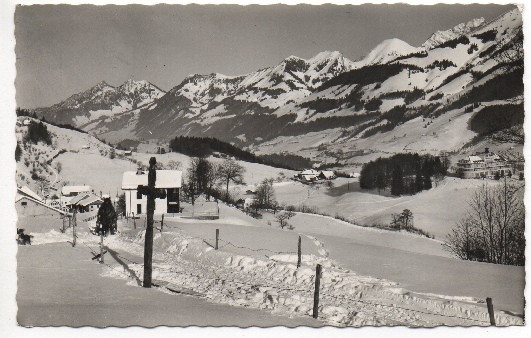 Cartoline postali: LES SCIERNES en hiver - Pferdeschlitten – Usato da Jona venduto da philajona