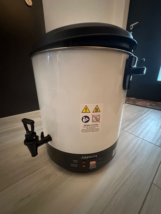 EINFEBEN Distributeur De Boissons Chaudes 8L 1500 W Acier Inoxydable Marmite Vin Chaud Chocolat Robinet Couvercle Verrouillable 57442951