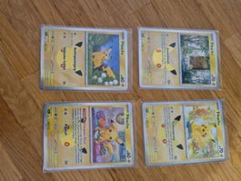 Pokemonkarte 30th Anniversary Set 4 Stück Pikachu