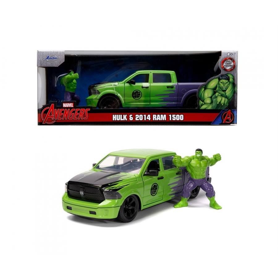 Dodge Modellautos: DODGE RAM 1500 MARVEL HULK 1:24 JADA – Neu und originalverpackt aus Suhr von Moebelsiralfred
