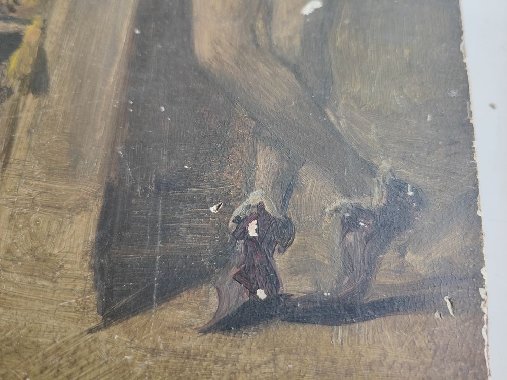 Tableau ancien en bois scène de cour charme d #39 antan garanti (D Tableau ancien en bois scène de cour charme d #39 antan garanti (D
