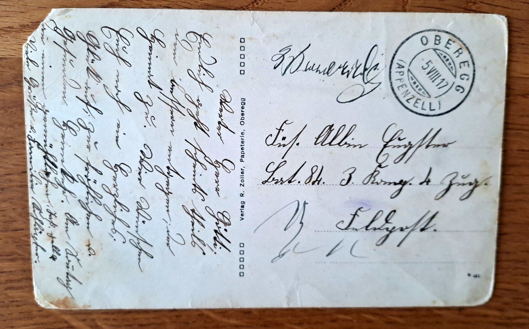 Cartoline postali: Ansichtskarte St. Anton Oberegg 1917 – Usato da Speicherschwendi venduto da allowed-crime 1